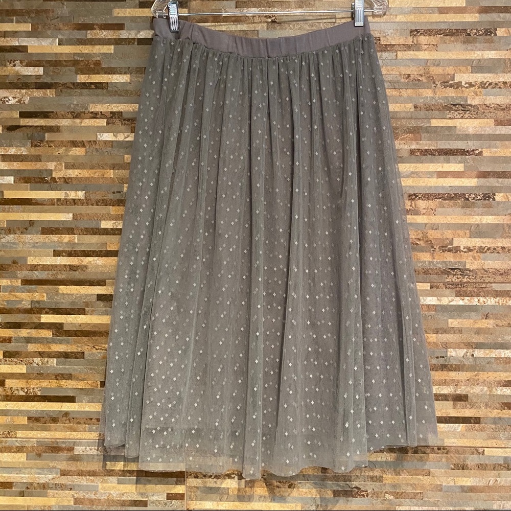 Garnet Hill Tulle Skirt, Grey, Large, Polka Dot